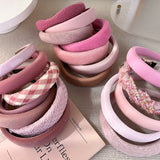 Sweet Romantic Pink  Headband Sponge Wide Hair Band for Woman Girl Temperament Hair