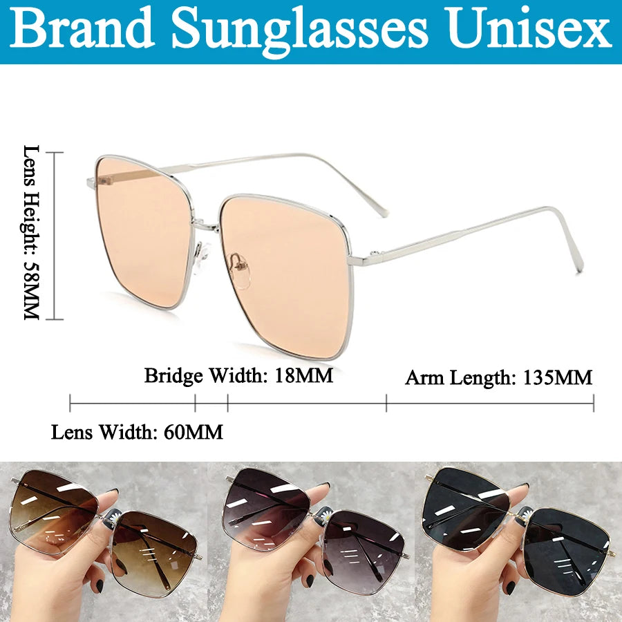 Sunglasses Women Men Retro Alloy Frame  Luxury Brand Design Business Travel Drive Sun Glasses