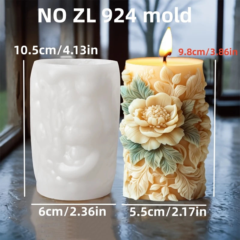 candle silicone mold flower bouquet relief resin mould blooming flower gypsum molds