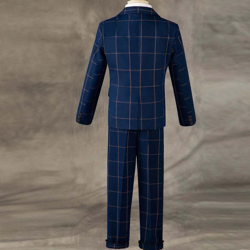 Children Formal Wedding Party Suit Set Boys Birthday Party Performance Chorus Costume Kids Blazer bowtie Pants Clothing Set