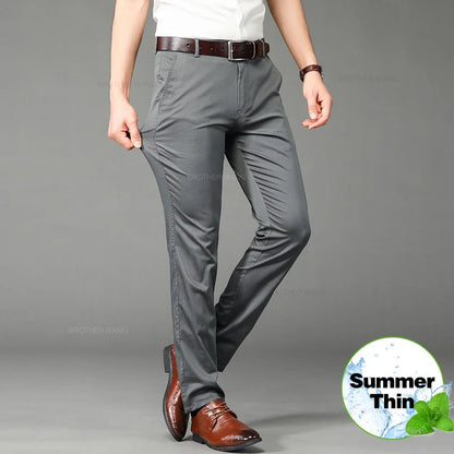 Men's Thin Casual Pants Highly Elastic & Comfortable