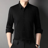 Top Grade Wool 4.7% Traceless New Brand Man 2023 Fashion Designert Shirts Business Slim Fit Long Sleeve Casual Men Clothing