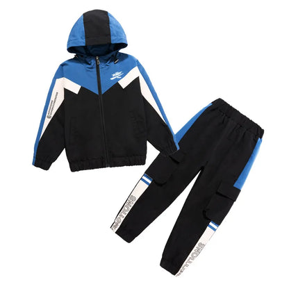 Teen Kids Spring/Autumn Long Sleeve Children's Hooded Sport Suit Boy's Clothing Sets