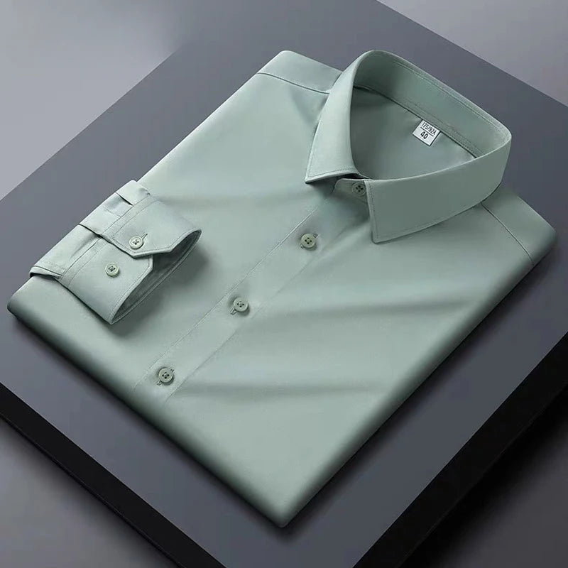 High end black men's shirt long sleeved Spring and Autumn 2024 new shirt jacket men's high-end feeling