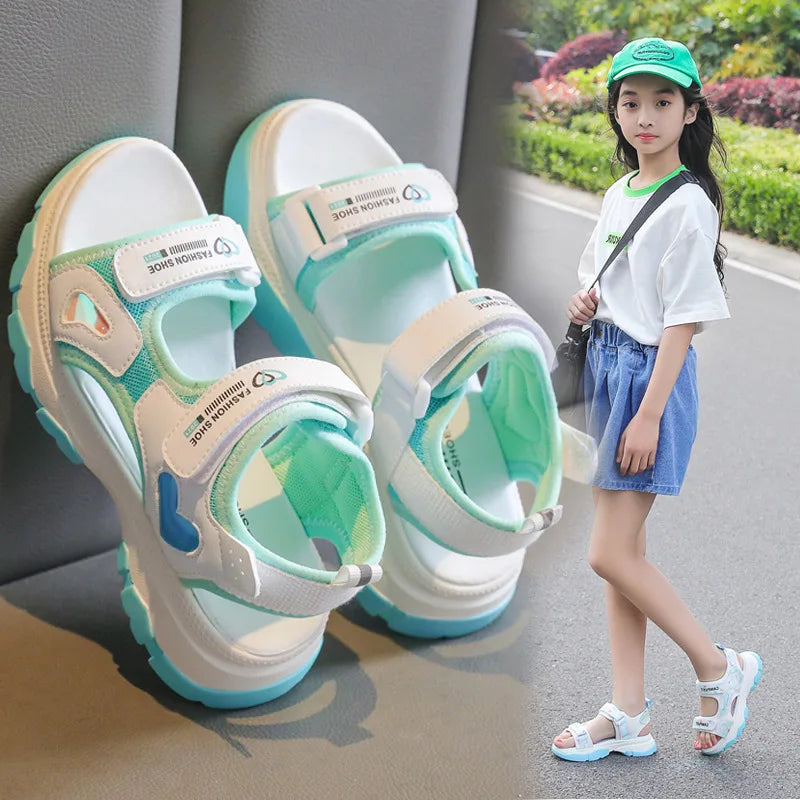 Girls' Sandals  New Summer Big Kids Beach Fashion Sports Soft Soled