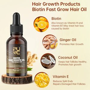 PURC Biotin Hair Shampoo Conditioner for Men Women Scalp Treatment Cleaning Hair Root Nourish Smooth Hair Oil Care Products Set