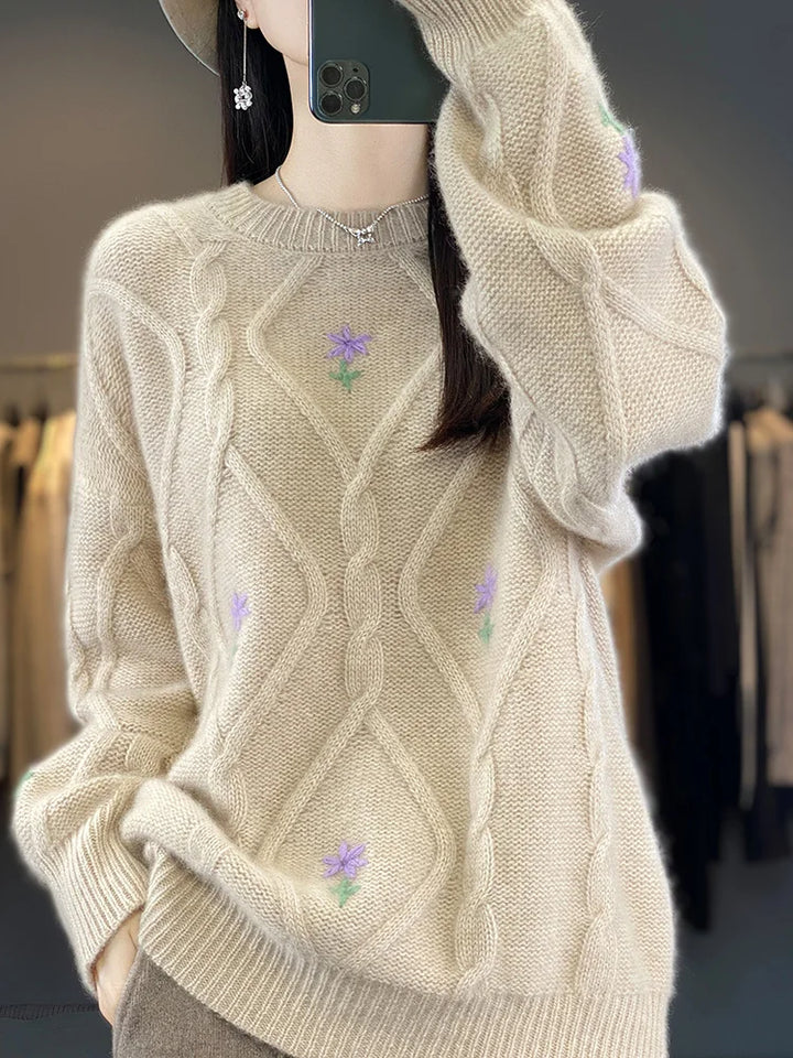 High end Luxury 100% Merino Wool Sweater Women's Autumn/Winter