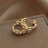 Delicacy 9999 24K genuine gold simple and elegant earrings interlocking earrings for women