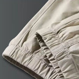 Men Pants Soft Fabric Multi Pockets Elastic Waist Spring Summer Casual Cargo Pants