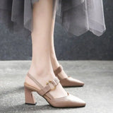 Women Leather High-heeled Sandals Summer Luxury High Heeled Sandals