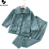 Kids Boys Girls Autumn Winter Thick Warm Soft Flannel Pajama Sets