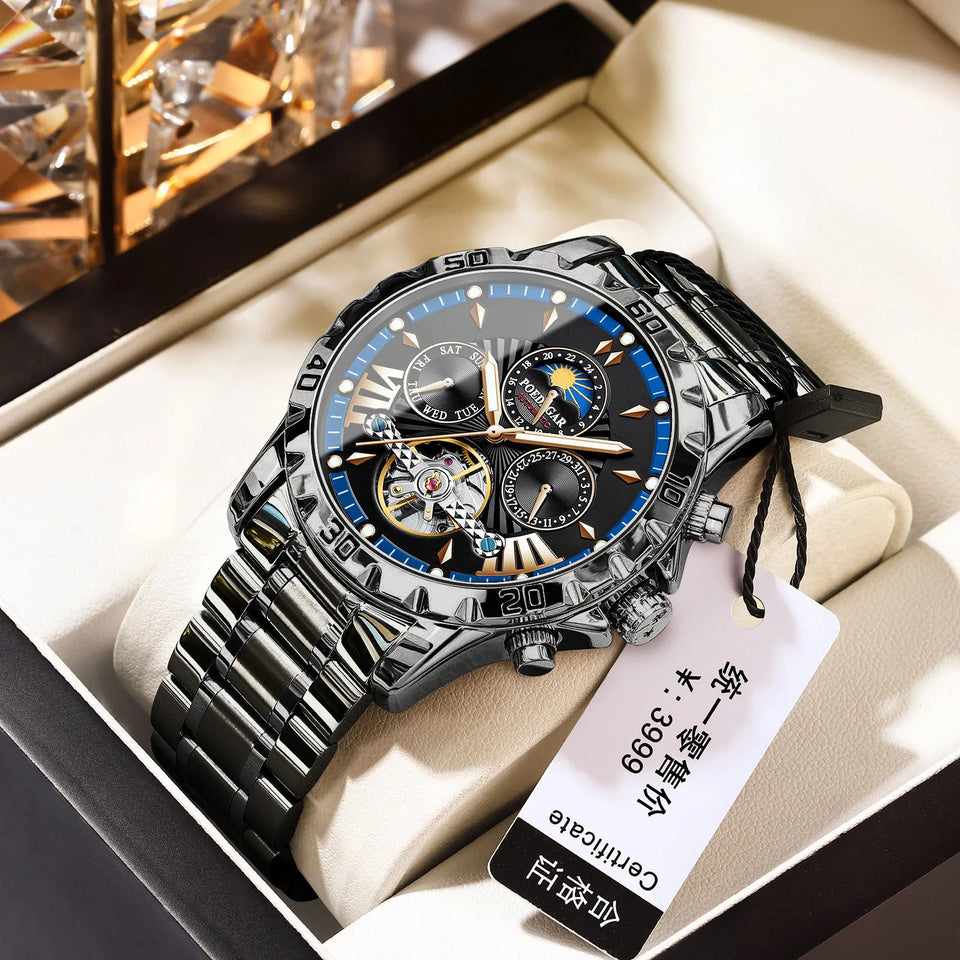 2025 new fully automatic men's mechanical watch waterproof luminous watch live foreign trade hot sale