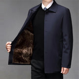High-quality Middle-aged Men's Jacket Loose Casual Spring and Autumn Clothing Middle-aged Dad Coat Single-row Button Jacket