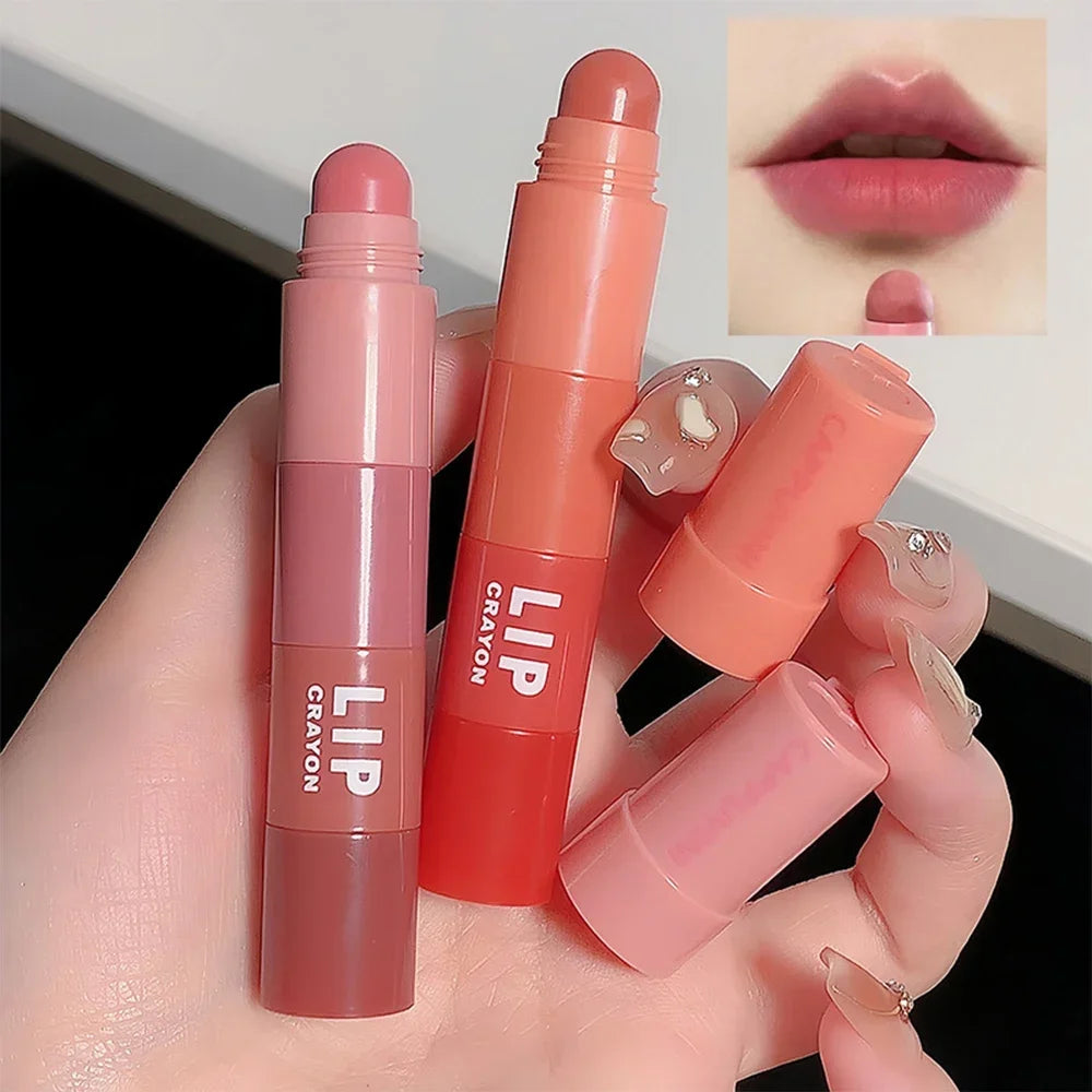 Matte Lipstick Pen 4 Colors In 1 Nude Pink Matte Lip Gloss Waterproof Long Lasting Lipstick Pencil Lip Liner Pen Lip Makeup Set