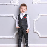 Korean Boy’s Gentlemen Suit Shirt Vest Trousers Three-piece Suit Boy Shirt Pants Suit 100-140cm Boy Children's Boy's Clothing