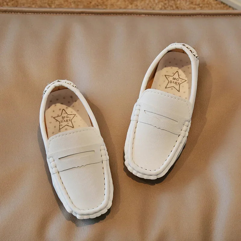 Brand New PU Leather Boys Casual Boat shoes Slip on Moccain Loafers Shoes Kids