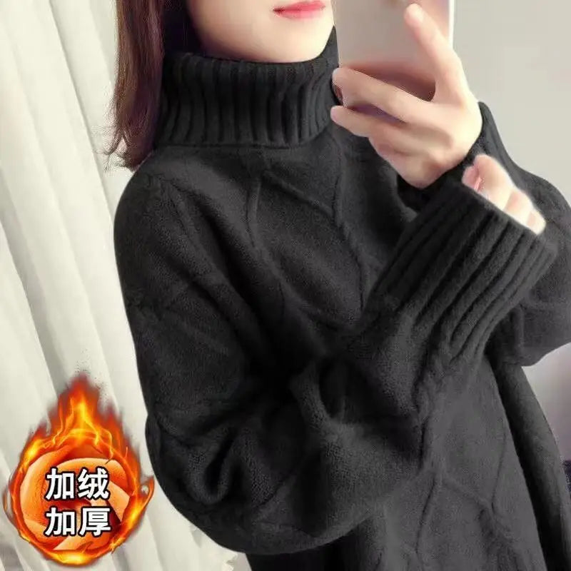 Autumn Winter New Fashion High Collar Long Sleeve Solid Sweaters Women's Clothing