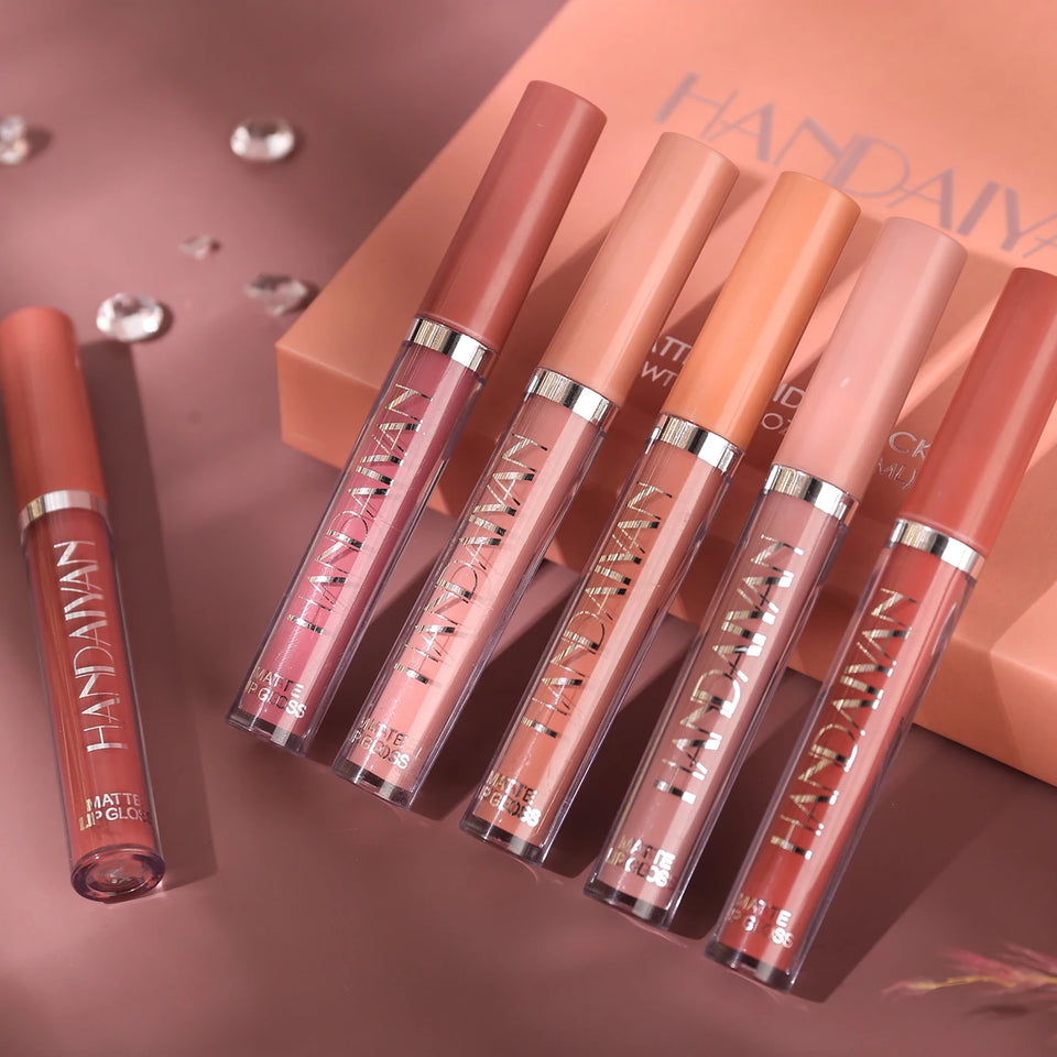 Set of 6 NonStick Cup Liquid lipstick , Long-Lasting Lip Gloss