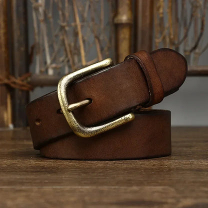 3.3CM Genuine Leather Belt Men Luxury Strap Male Fashion