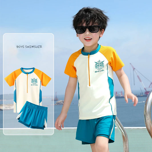 Boys Swimsuit Boys Beach Swimwear Color Matching Design Swimming Pool Training Water