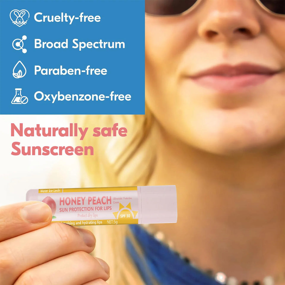 Peach and Banana Sunscreen Lip Balm SPF 30 UVA Protects Lips Moisturizing Colorless lip balm
