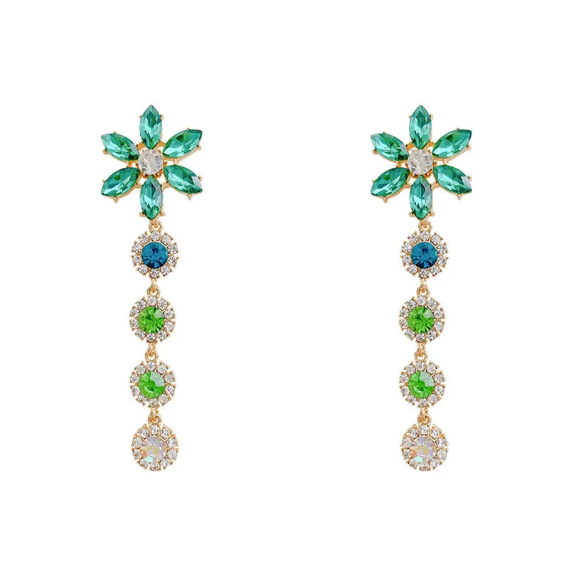 Hanging Earrings Retro Long Tassel Earrings feminine temperament  Coconut Rhinestone S925 Silver Needle 2023 NEW Fashion Jewelry