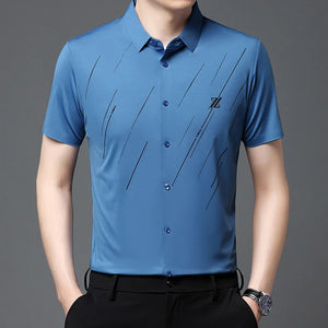 Men's Short-sleeved Shirt Summer New Ice Silk T-shirts