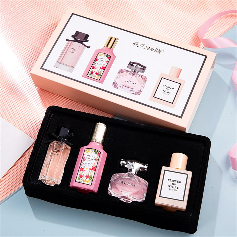 Brand Perfume Women Gift Box Four Piece Set Plant Floral Scent Pheromone Lasting Fragrance