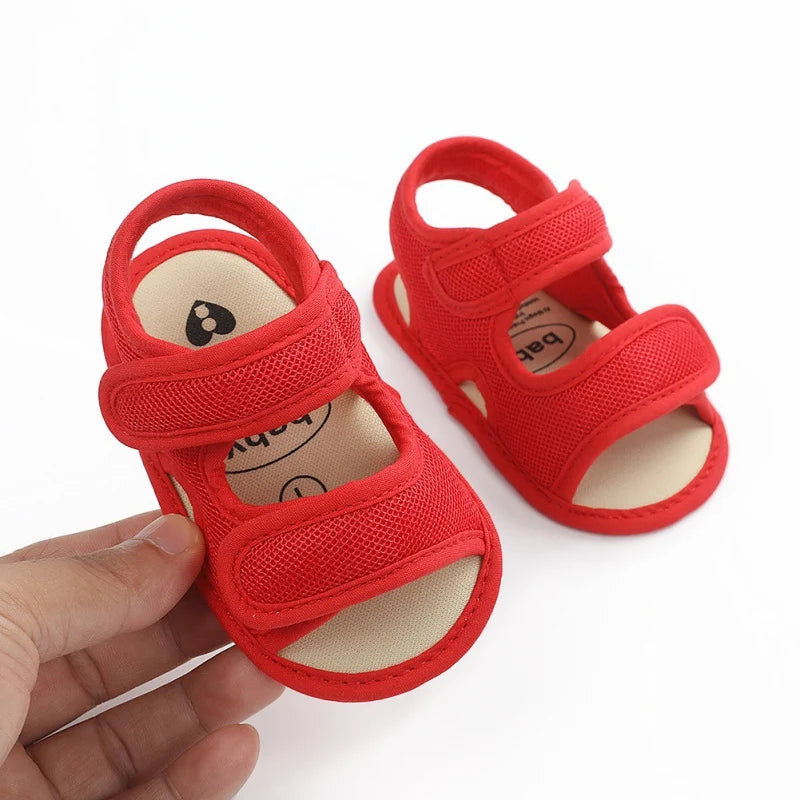 Summer Baby Sandals Boys Girls Soild Color Breathable Anti-Slip Shoes Toddler Soft Soled Walking Shoe First Walkers 0-18 Monthes