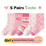 Little Girls Socks Spring Baby Cotton Socks Big Children Girl Cartoon Love