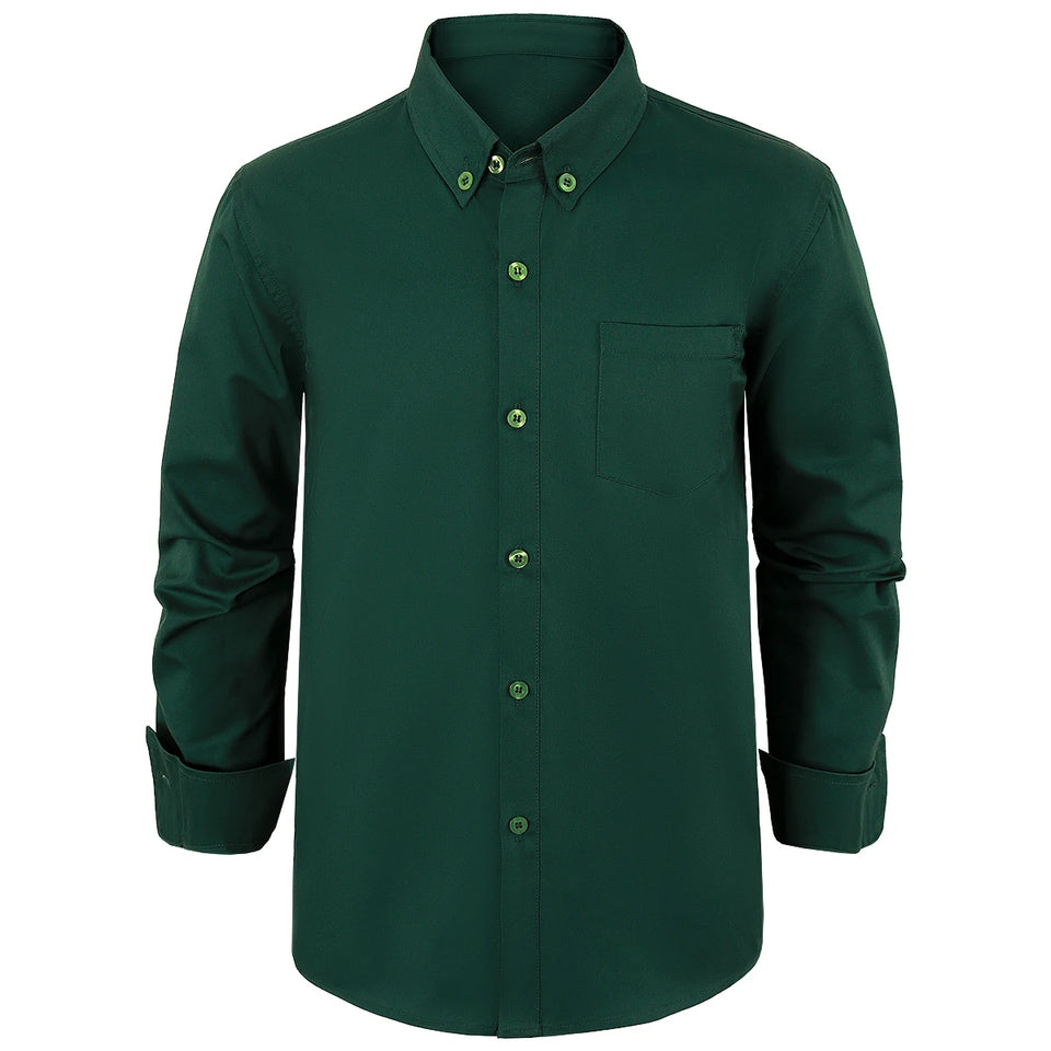 Boys Shirt Kids Oxford White Shirts Kids School Uniform Gift Perform Ceremony Birthday Wedding Formal Clothes 6 to 14 Years