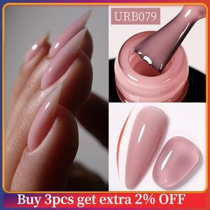 7ml Nude Crystal Rubber Base Gel Natural Color Semi Permanent Soak