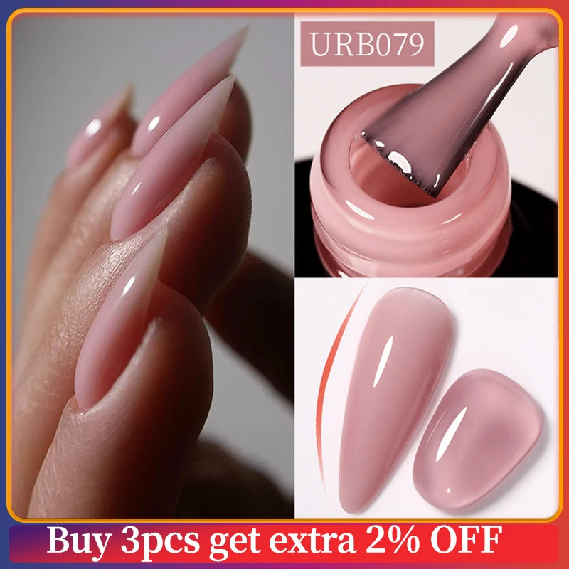 7ml Nude Crystal Rubber Base Gel Natural Color Semi Permanent Soak