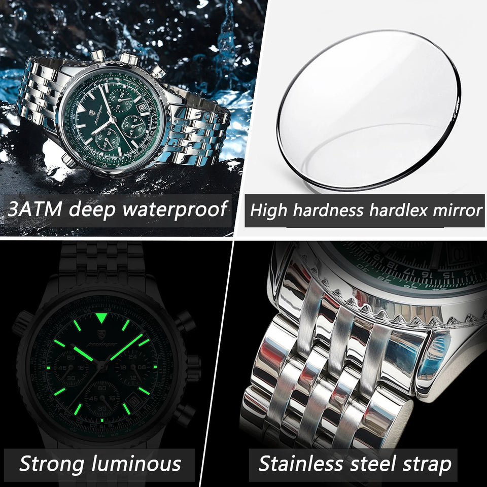 Luxury Military Watch for Men Waterproof Luminous Date Chronograph Man Watch