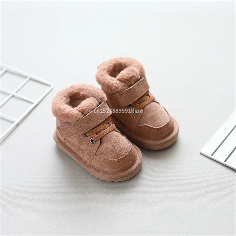 Fashion Baby Cotton Shoes Winter Plush Warm Snow Boots Toddler Infant Soft Bottom boots Non-slip Walkers Kids shoes for Boy Girl