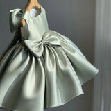 Customized Flower Baby Girls Wedding Birthday Bownot Dresses Clothing Toddler Kids Princess Party Ball Holy Communion Gown