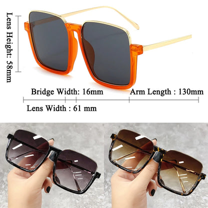 Drive Travel Big Square Frame Luxury Brand Design Gradient Colors Vintage Sun Glasses Ladies Men Unisex