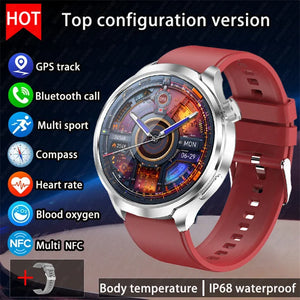 For HUAWEI Outdoor Sports Smart Watch Men AMOLED Screen NFC GPS Compass Heart rate Waterproof Bluetooth Call SmartWatch 2024 New
