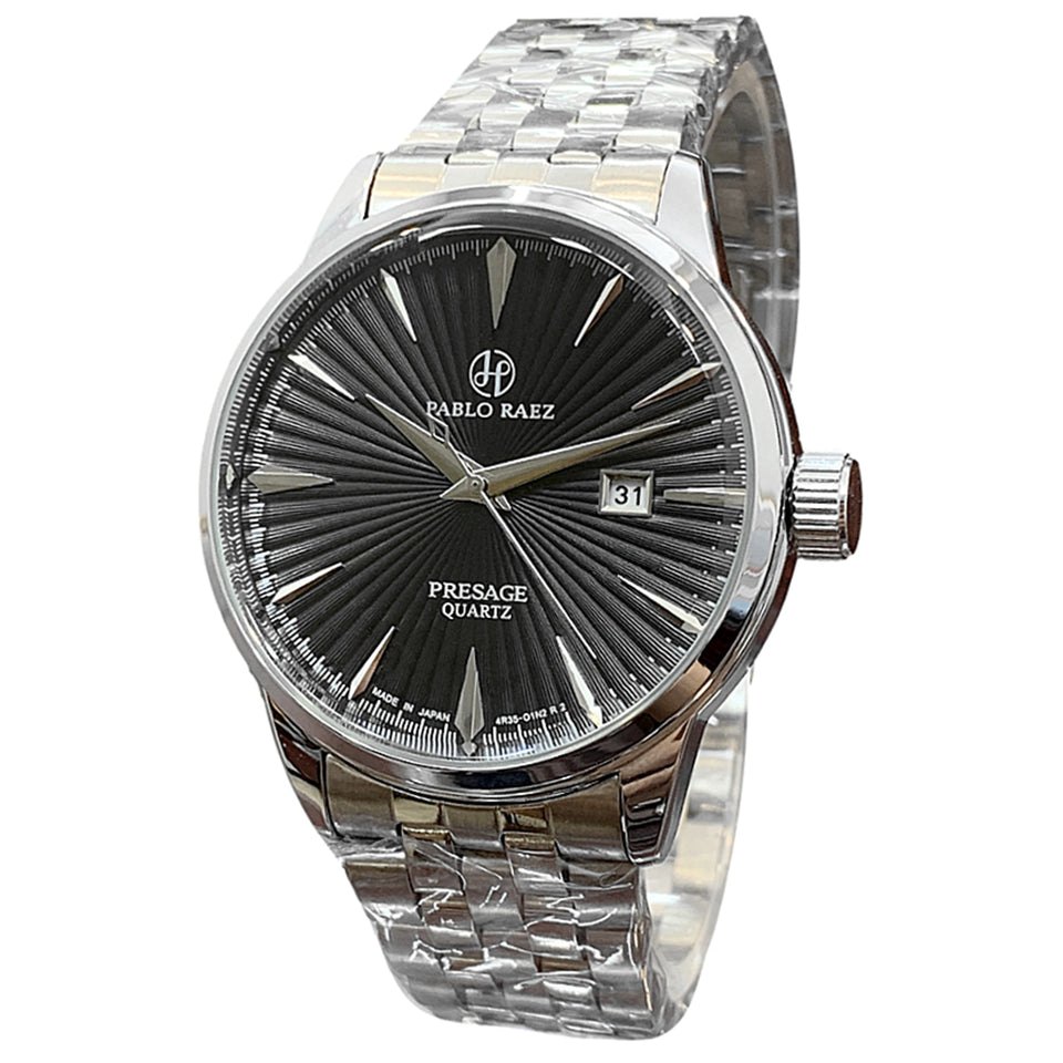 PABLO RAEZ Elegant Man Silver Wristwatch SUS304 Steel High Quality Luxury Men Watch Casual Waterproof Simple Dress Fashion Clock