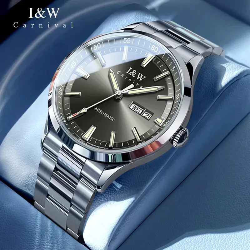 Carnival Top Brand Luxury MIYOTA Mechanical Watch Men High-end Stainless Steel Sapphire Automatic Watch Business Mens Wristwatch