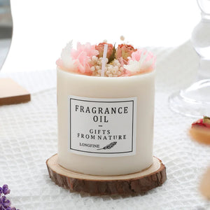 Preserved flower Scented Candle Soy Wax Dried Flowers Romantic  Candles Fragrance Ornament