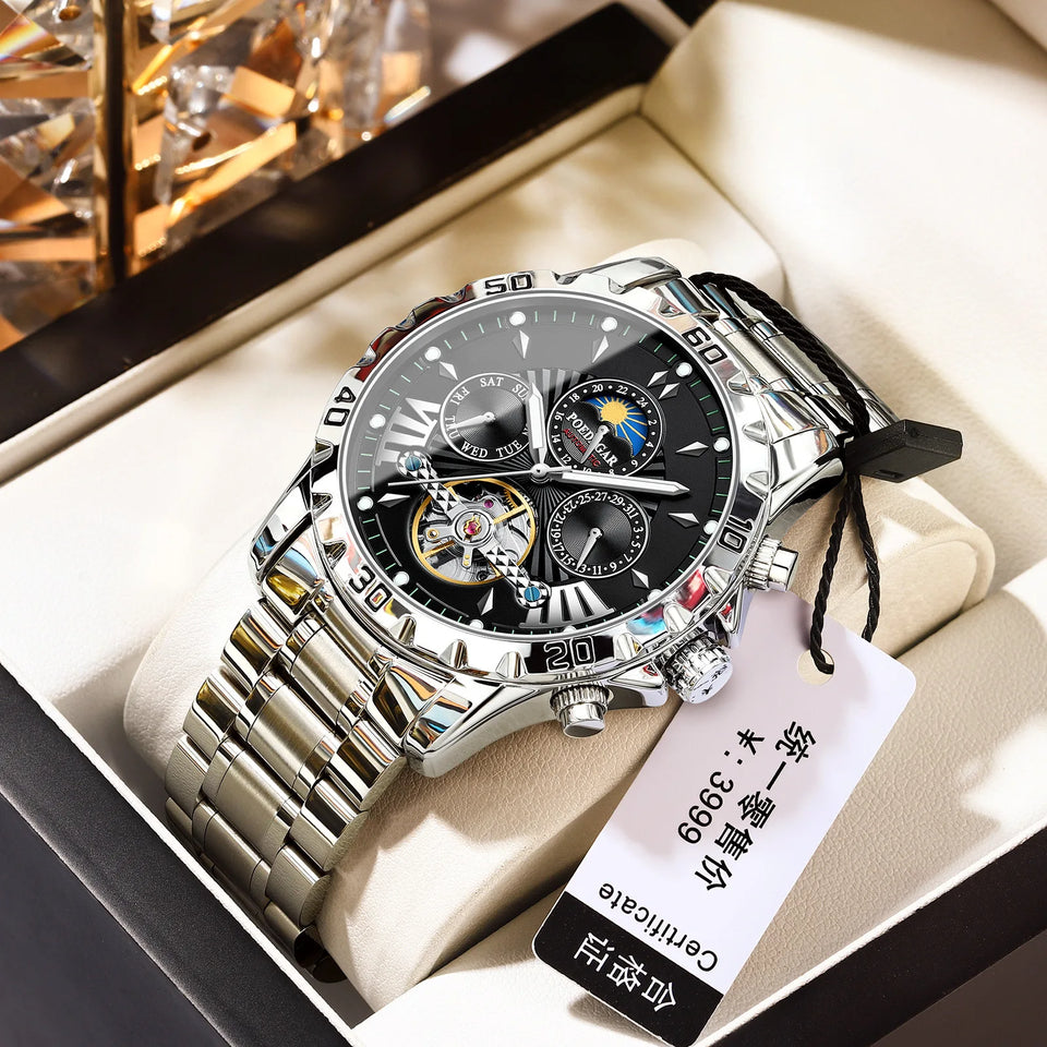 2025 new fully automatic men's mechanical watch waterproof luminous watch live foreign trade hot sale