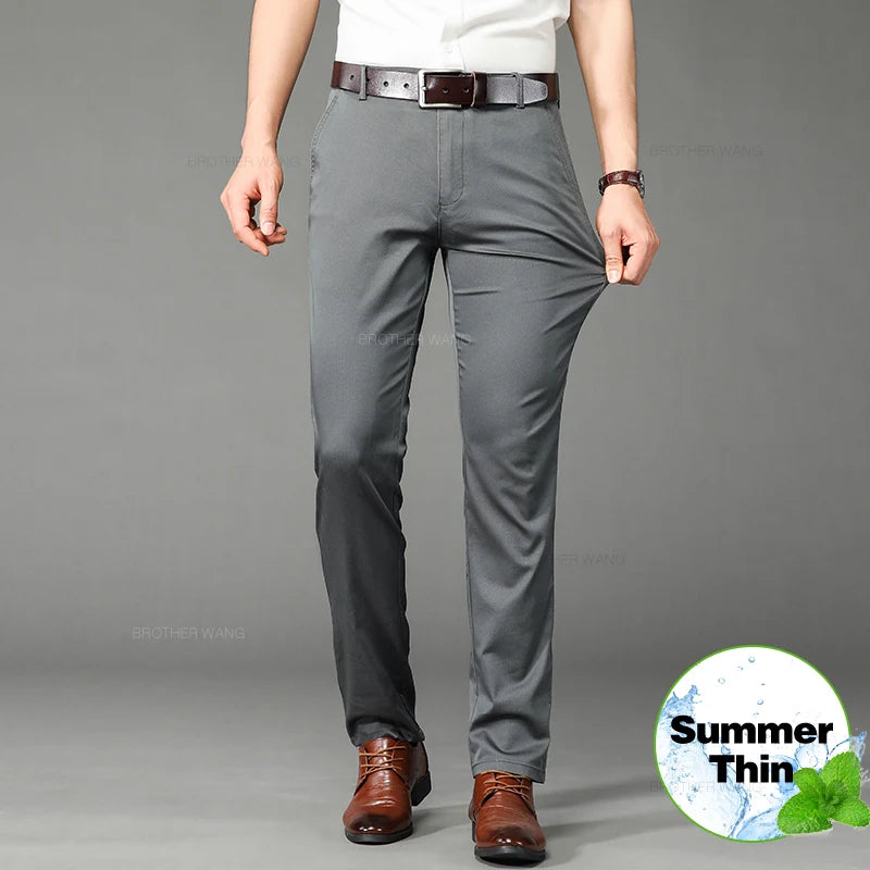 Men's Thin Casual Pants Highly Elastic & Comfortable