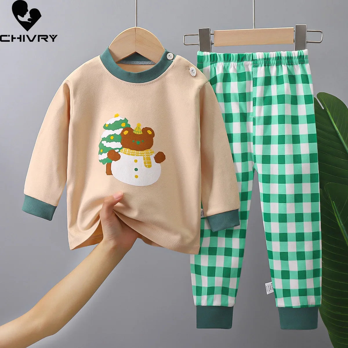 Girls Cartoon Dinosaur Long Sleeve T-Shirt with Pants Pyjamas Toddler Clothing Sets