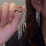 Hanging Earrings Retro Long Tassel Earrings feminine temperament  Coconut Rhinestone S925 Silver Needle 2023 NEW Fashion Jewelry
