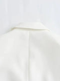 Women's Long Sleeve Hollow Out Suit Fashion Lapel Dress Split Design Mini Dress