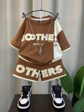 Boys' Summer Short Sleeve Set 2024 New Children's Fashionable Fashion Clothes Trendy Baby Summer Internet Red Two Piece Set