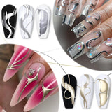 Gold Metallic Liner Painting Gel Nail Polish Chrome Silver Super Bright Mirror Effect