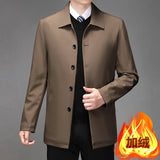 High-quality Middle-aged Men's Jacket Loose Casual Spring and Autumn Clothing Middle-aged Dad Coat Single-row Button Jacket