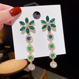 Hanging Earrings Retro Long Tassel Earrings feminine temperament  Coconut Rhinestone S925 Silver Needle 2023 NEW Fashion Jewelry